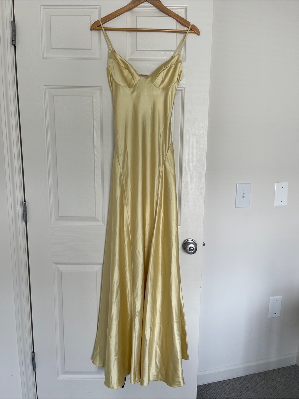 BABYBOO - Asterin Maxi Dress - Satin Evening Gown in Pale Gold - Picture 4 of 6